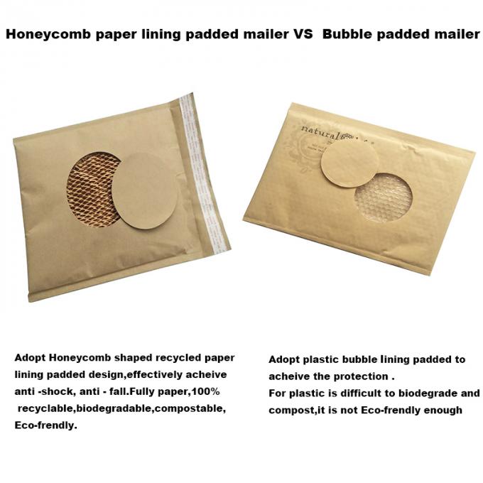 Völlig kundenspezifisches Logo Mailing Bag Cellular Shaped-PapierKraftpapier, das aufgefüllten Brown-Umschlag für das Versenden zeichnet