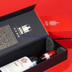 Kundenspezifische heiße Golddrucksache-Kasten-kundenspezifische rote Weißwein-Paket-Geschenkbox für Lieferung