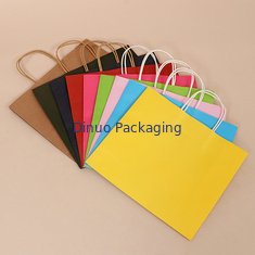 Kundenspezifisches Logo Printing Reusable Kraft Paper-Geschenk-Verpackentasche mit Griff