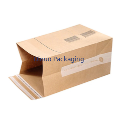 Kundenspezifische flache untere Tasche Logo Printing Biodegradable Kraft Papers für Paket-Verschiffen