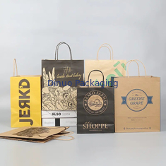 Custom Printed Shopping Kraftpapiertasche mit Handgriff Restaurant Fastfood-Tasche zum Mitnehmen