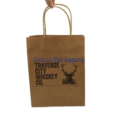 Custom Braun Kraft Papier Einkaufstüte Recyclingpapier Geschenktüten mit Griff