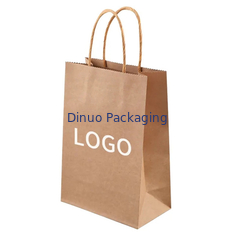 Custom Printed Logo Weißbraun Geschenk Kaufkraftpapiertasche mit verdrehtem Griff