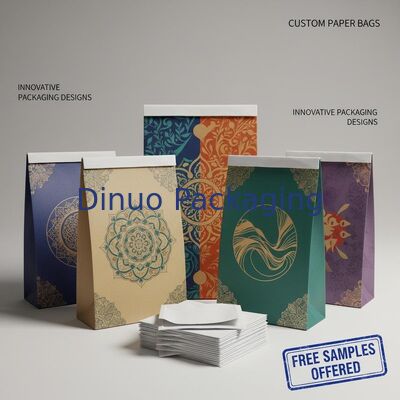 Individuelle Papiertüten ohne Seitenfalte, Tiefdruck, 1 bis 9 Farben, kostenlose Muster angeboten, innovative Verpackungsdesigns