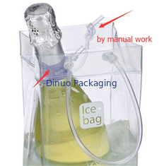Nicht giftige klare Verpackentaschen PVCs, Wein-Verpackeneis-Würfel-Beutel mit Griff