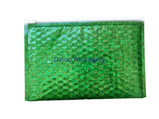 Wasserdichte Reißverschluss-Blasen-Taschen/Grün-metallische glatte ganz eigenhändig geschriebe 300x250mm Folien-Blasen-Werbungen mit Reißverschluss