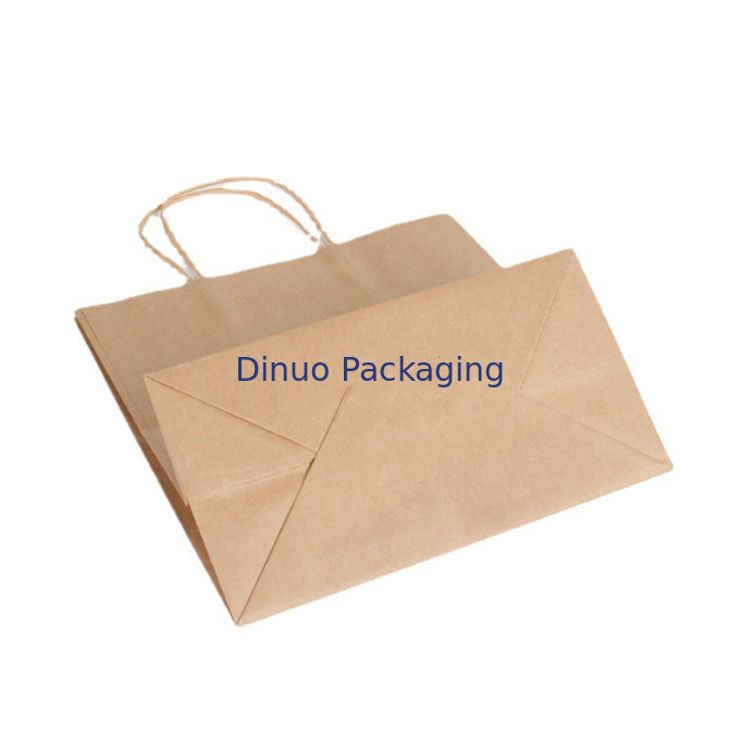 Kundenspezifische Logo Gift Shopping Kraft Paper Tasche Browns mit Griff-Kaffee-Lieferungs-Tasche