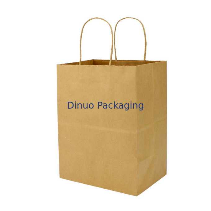 Kundenspezifische Logo Gift Shopping Kraft Paper Tasche Browns mit Griff-Kaffee-Lieferungs-Tasche