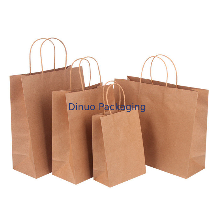 Kundenspezifische Logo Gift Shopping Kraft Paper Tasche Browns mit Griff-Kaffee-Lieferungs-Tasche