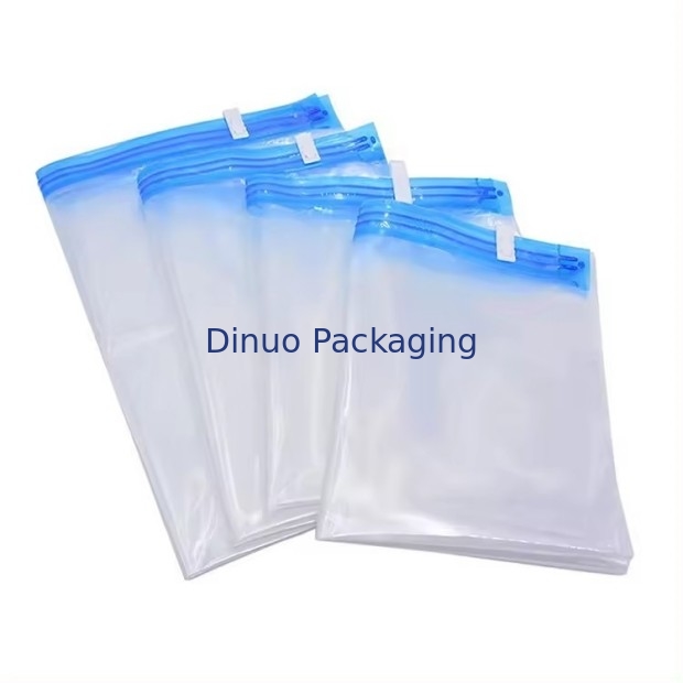 Individuell angepasste Reisevakuumspeicher Tasche Kunststoff Verpackung Hand Roll Vakuumspeicher Tasche mit Reißverschluss für Gepäck