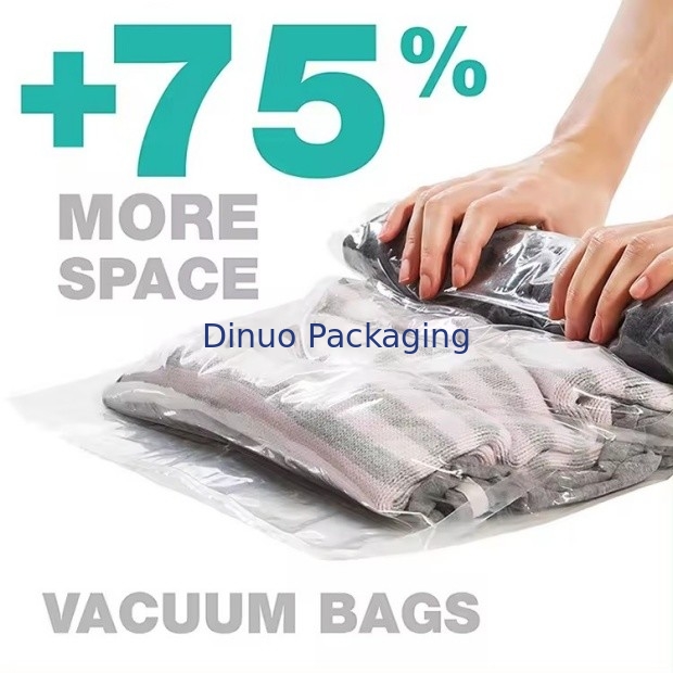 Individuell angepasste Reisevakuumspeicher Tasche Kunststoff Verpackung Hand Roll Vakuumspeicher Tasche mit Reißverschluss für Gepäck
