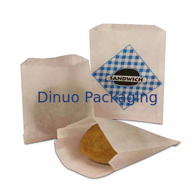 Biologisch abbaubare flache Pergamin-Umschläge, gefüttert, V-förmig, mit scharfem Boden, Kraftpapier, Sandwich-Keksbeutel