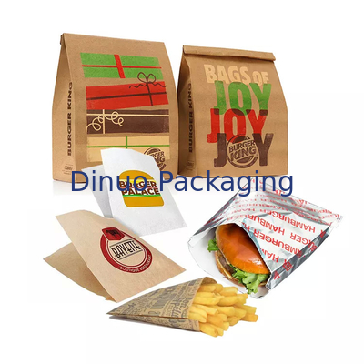 Biologisch abbaubare flache Pergamin-Umschläge, gefüttert, V-förmig, mit scharfem Boden, Kraftpapier, Sandwich-Keksbeutel