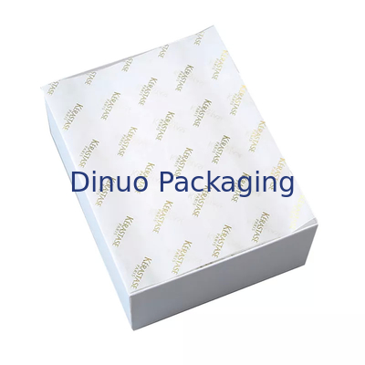Eingebrannte weiße und goldene Seidenpapierverpackung aus Metall für Damentaschen/Schmuck