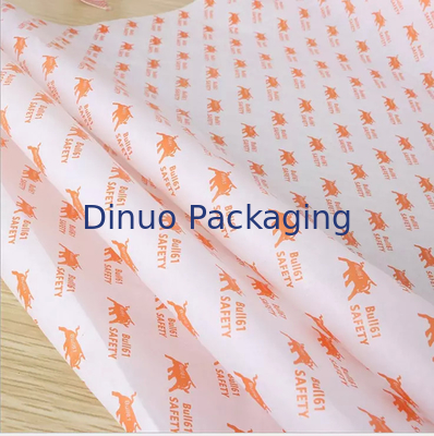 Orange Logo Personalisierte bedruckte Seidenpapierverpackung für Blumenhochzeitsgirlande als Gesichtsgeschenk