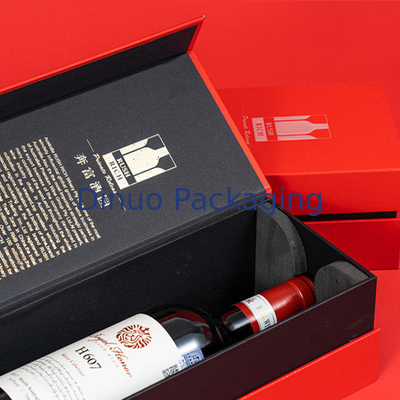 Kundenspezifische heiße Golddrucksache-Kasten-kundenspezifische rote Weißwein-Paket-Geschenkbox für Lieferung