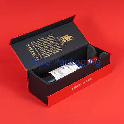 Kundenspezifische heiße Golddrucksache-Kasten-kundenspezifische rote Weißwein-Paket-Geschenkbox für Lieferung