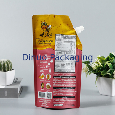 Kundenspezifischer biologisch abbaubarer Plastikaluminiumfolie-Tüllen-Beutel Straw Fruits Juice Pouch Bag