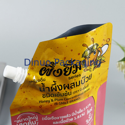 Kundenspezifischer biologisch abbaubarer Plastikaluminiumfolie-Tüllen-Beutel Straw Fruits Juice Pouch Bag