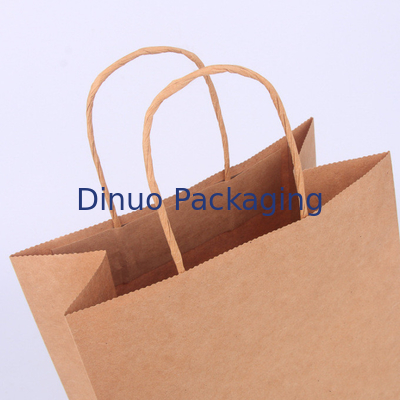 Kundenspezifische Logo Gift Shopping Kraft Paper Tasche Browns mit Griff-Kaffee-Lieferungs-Tasche