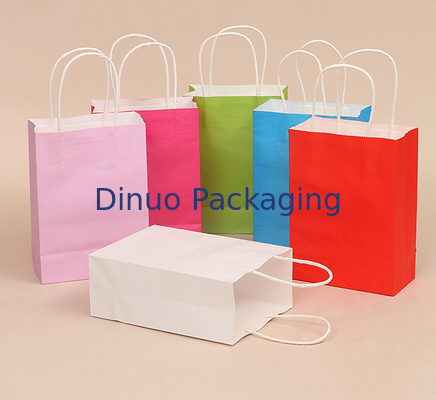 Kundenspezifisches Logo Printing Reusable Kraft Paper-Geschenk-Verpackentasche mit Griff