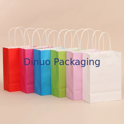 Kundenspezifisches Logo Printing Reusable Kraft Paper-Geschenk-Verpackentasche mit Griff