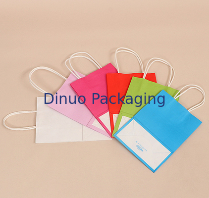 Kundenspezifisches Logo Printing Reusable Kraft Paper-Geschenk-Verpackentasche mit Griff