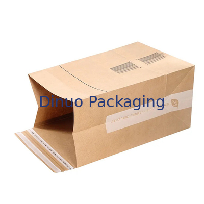 Kundenspezifische flache untere Tasche Logo Printing Biodegradable Kraft Papers für Paket-Verschiffen