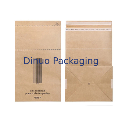 Kundenspezifische flache untere Tasche Logo Printing Biodegradable Kraft Papers für Paket-Verschiffen