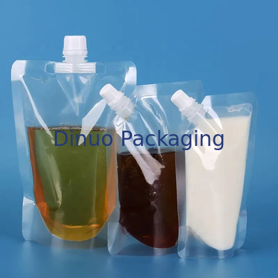 Kundenspezifisches Gravüren-Drucken steht oben flüssige Beutel-transparentes Getränk Juice Spout Pouch