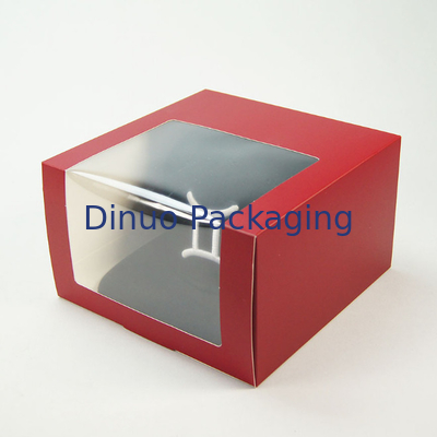 Kästen wiederverwendbarer der Plätzchen-Nachtisch-Verpackenkasten-klares Fenster-Papierkleinen kuchen mit Einsätzen
