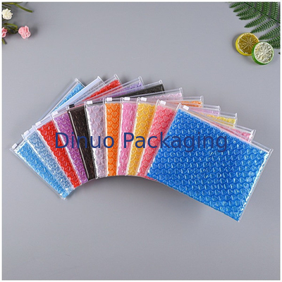 Custom PVC Plastik Bubble Polster Zip Lock Tasche Make-up Kosmetische Reißverschluss Bubble Mailer