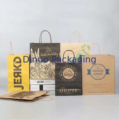 Custom Printed Shopping Kraftpapiertasche mit Handgriff Restaurant Fastfood-Tasche zum Mitnehmen