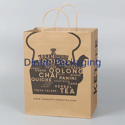 Custom Printed Shopping Kraftpapiertasche mit Handgriff Restaurant Fastfood-Tasche zum Mitnehmen