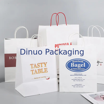 Custom Printed Shopping Kraftpapiertasche mit Handgriff Restaurant Fastfood-Tasche zum Mitnehmen