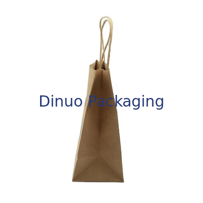 Custom Braun Kraft Papier Einkaufstüte Recyclingpapier Geschenktüten mit Griff