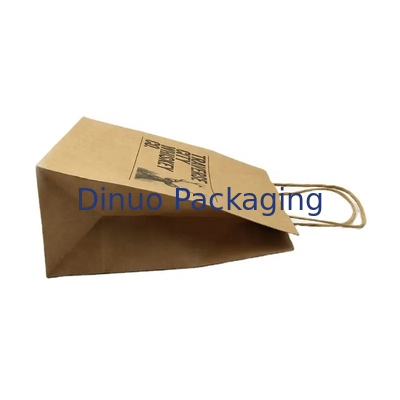Custom Braun Kraft Papier Einkaufstüte Recyclingpapier Geschenktüten mit Griff