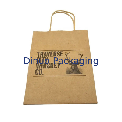 Custom Braun Kraft Papier Einkaufstüte Recyclingpapier Geschenktüten mit Griff