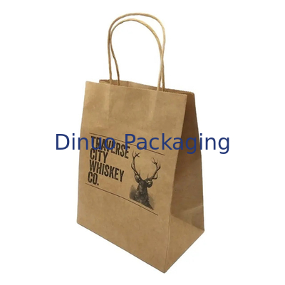 Custom Braun Kraft Papier Einkaufstüte Recyclingpapier Geschenktüten mit Griff