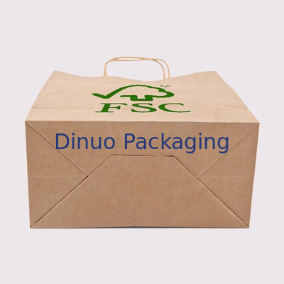Custom Printed Logo Weißbraun Geschenk Kaufkraftpapiertasche mit verdrehtem Griff