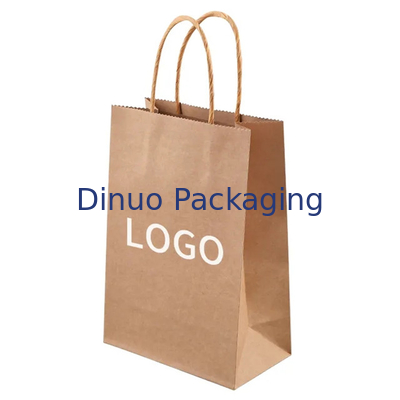 Custom Printed Logo Weißbraun Geschenk Kaufkraftpapiertasche mit verdrehtem Griff