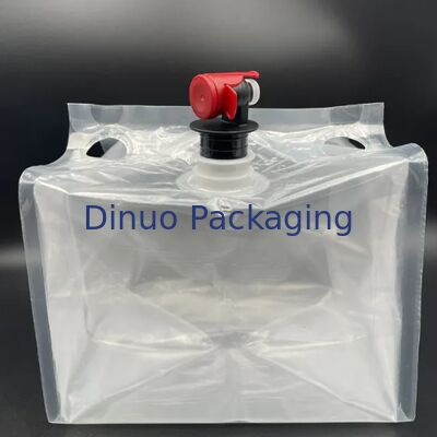 Klare Bag-in-Box mit wiederverwendbarem Ventil, lebensmittelecht, transparente Flüssigkeitsverpackung, Bib-Bag für die Lagerung und Abgabe von Flüssigkeiten
