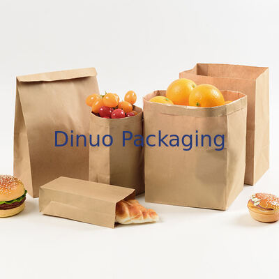 Food-grade Recyclable Oil-proof Classic Kraft Paper Bag Plastic Handle Screen Printing