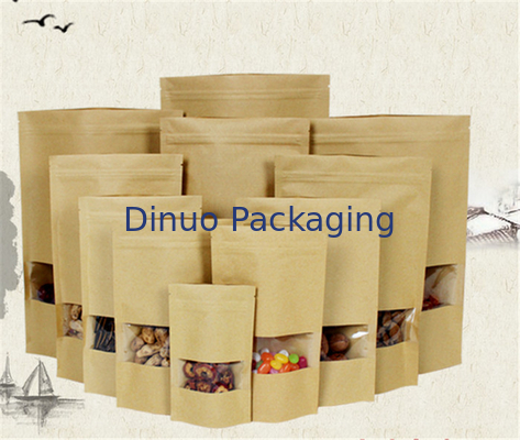 Kundengebundenes Reißverschluss-Kraftpapier stehen oben Beutel mit dem Riss-Kerben-Verpacken der Lebensmittel
