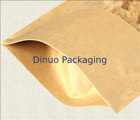 Kundengebundenes Reißverschluss-Kraftpapier stehen oben Beutel mit dem Riss-Kerben-Verpacken der Lebensmittel
