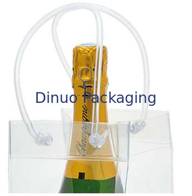 Transparente Plastiktasche PVCs, kundengebundene PVC-Einkaufstasche für Rotwein-Verpackung