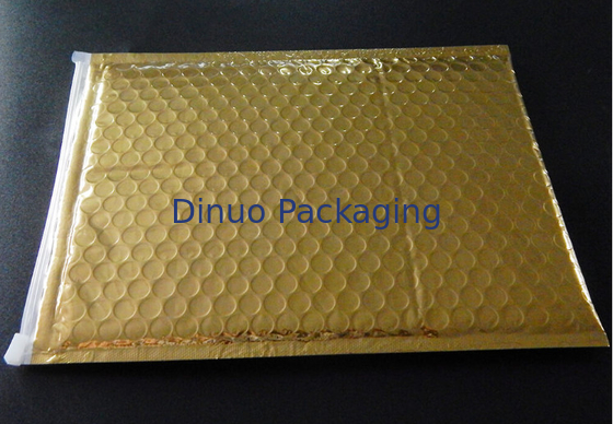 Spielen Sie Verpackenreißverschluss-Dia-Plastiktasche des Mattgoldblasen-Taschen-Reißverschlusses für Geschenke die Hauptrolle