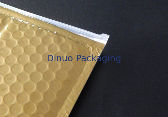 Spielen Sie Verpackenreißverschluss-Dia-Plastiktasche des Mattgoldblasen-Taschen-Reißverschlusses für Geschenke die Hauptrolle