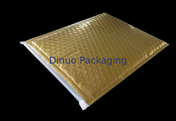 Spielen Sie Verpackenreißverschluss-Dia-Plastiktasche des Mattgoldblasen-Taschen-Reißverschlusses für Geschenke die Hauptrolle