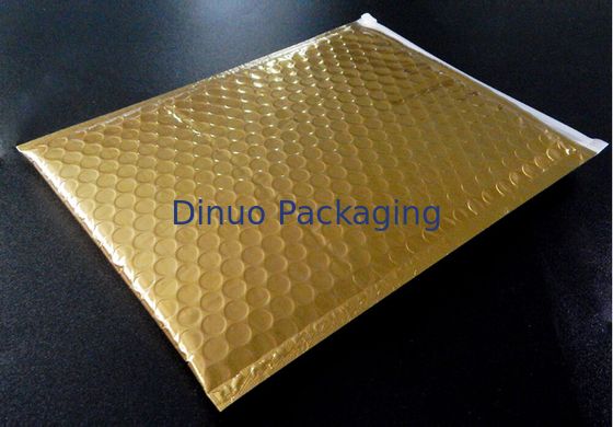 Spielen Sie Verpackenreißverschluss-Dia-Plastiktasche des Mattgoldblasen-Taschen-Reißverschlusses für Geschenke die Hauptrolle